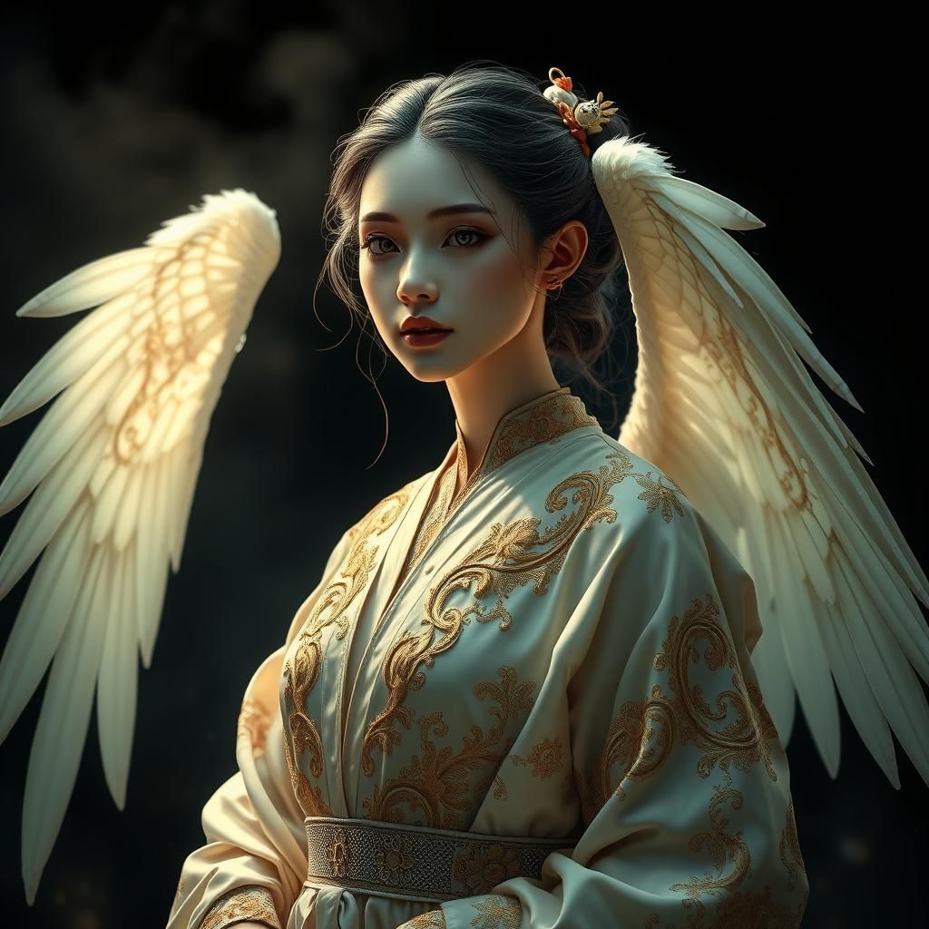 Ethereal Androgynous Woman in Fantasy Concept Art Style