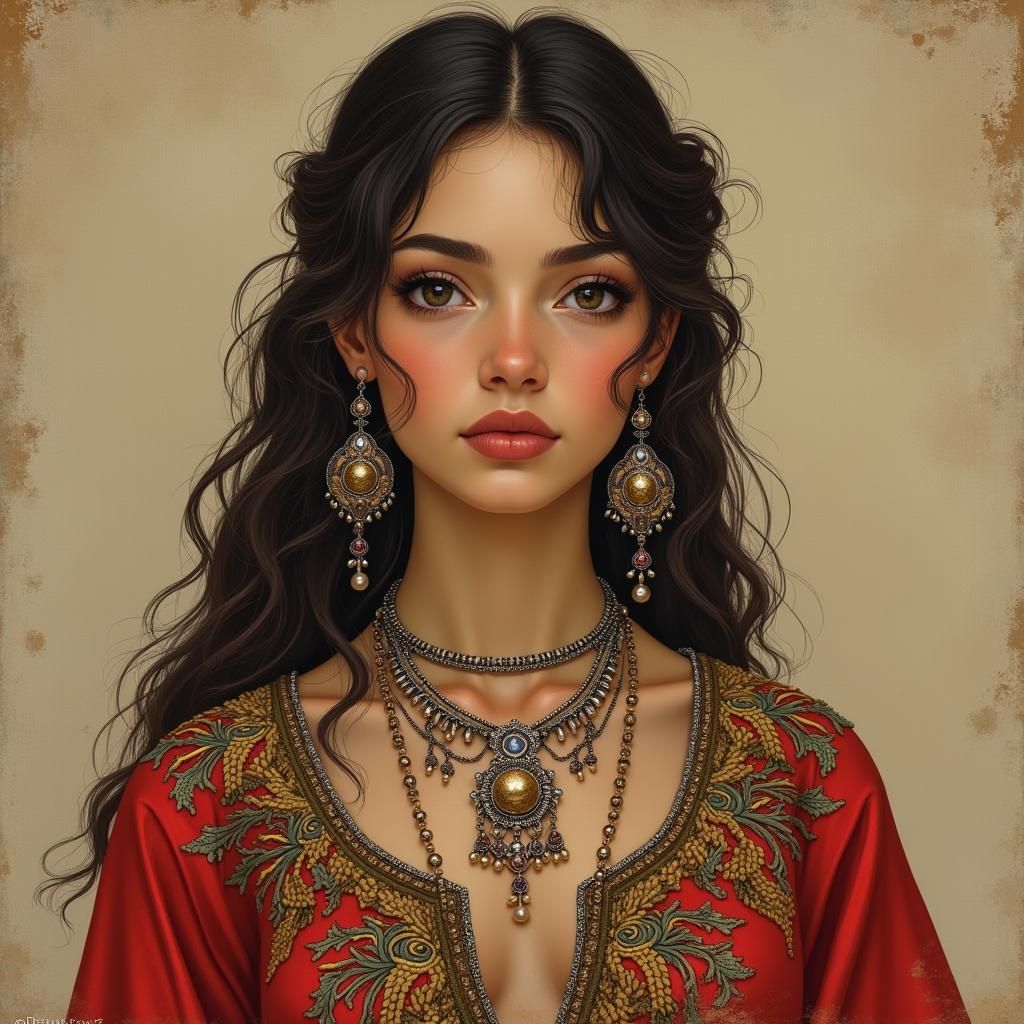 Berber Girl in Traditional Amazigh Dress