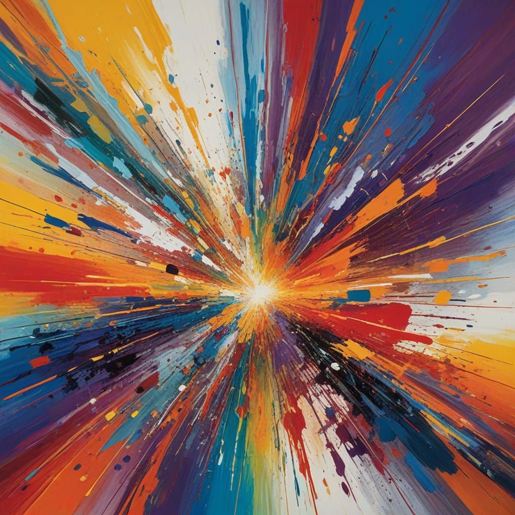 Enigmatic Catalyst in Vibrant Abstract Art