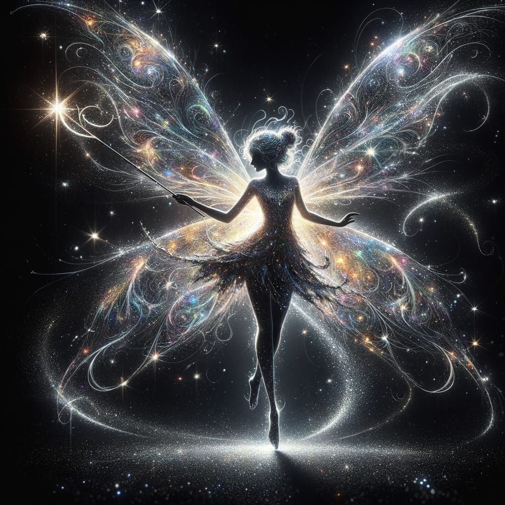 Celestial Fairy Dances with Starlight Whimsy