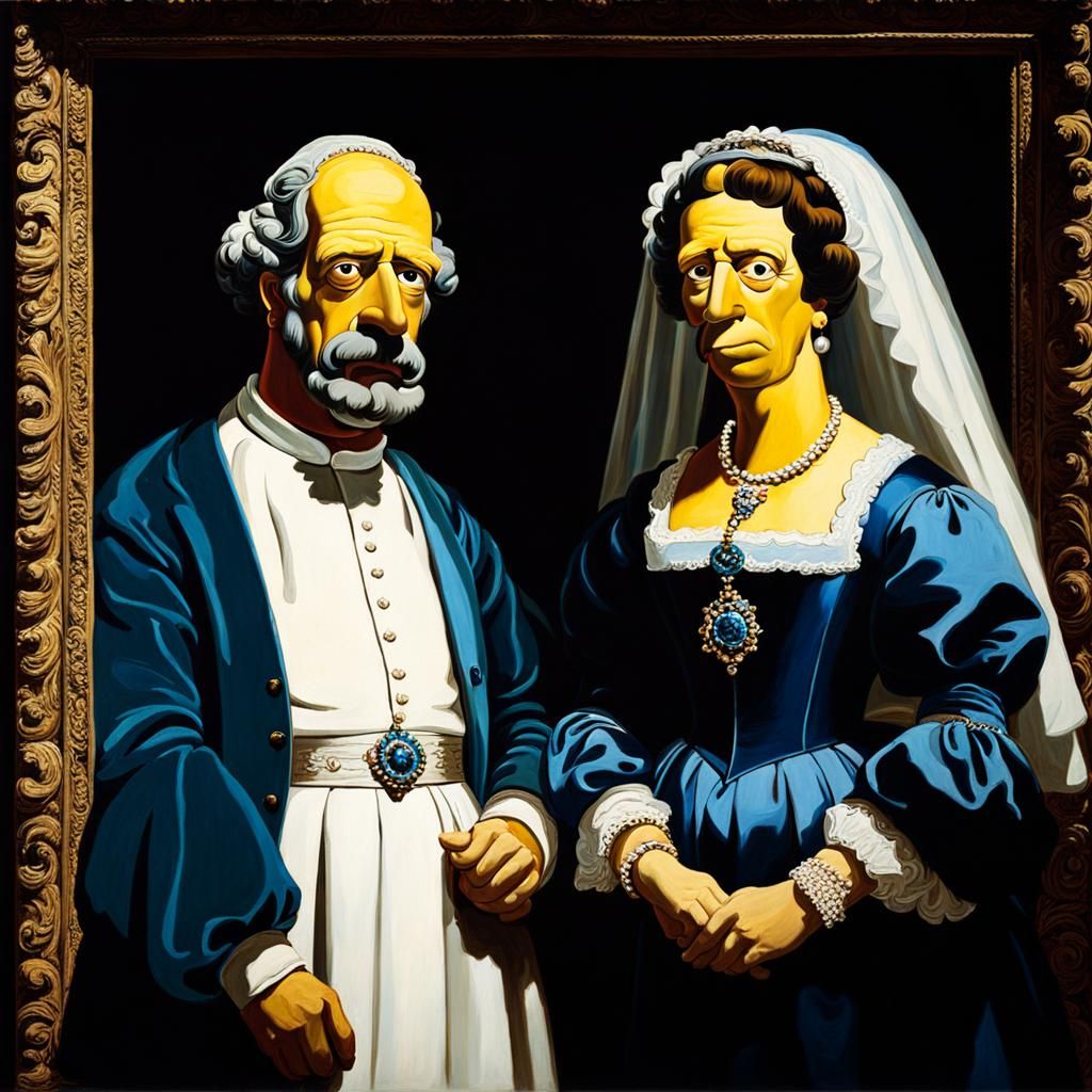 Homer and Marge in Baroque Splendor