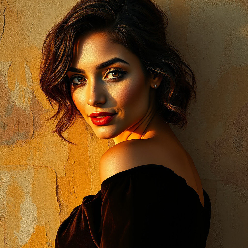 Bronze Woman Emerges from Post-Impressionist Painting