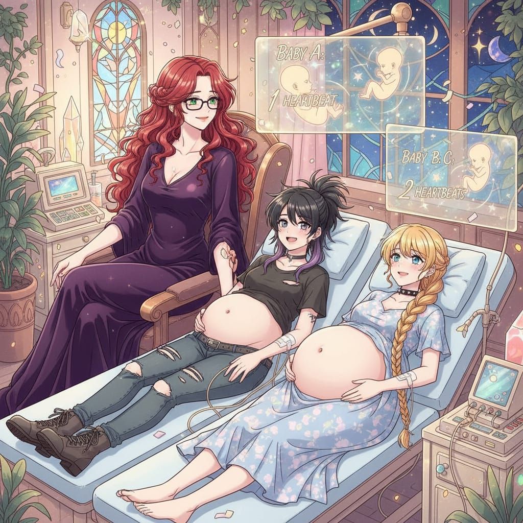 Shoujo Anime Scene: Loving Family Awaits Ultrasound