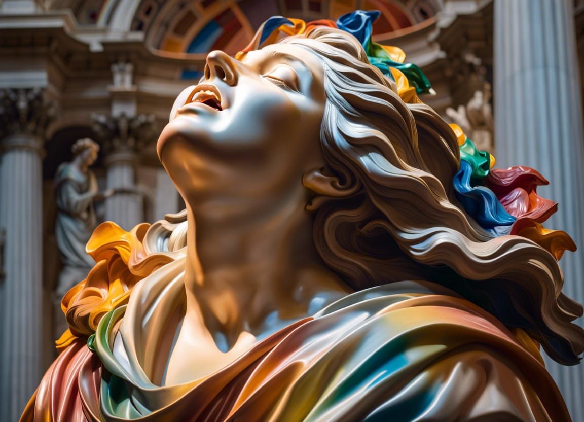 Hyperrealistic Sculpture of Saint Teresa, Rome
