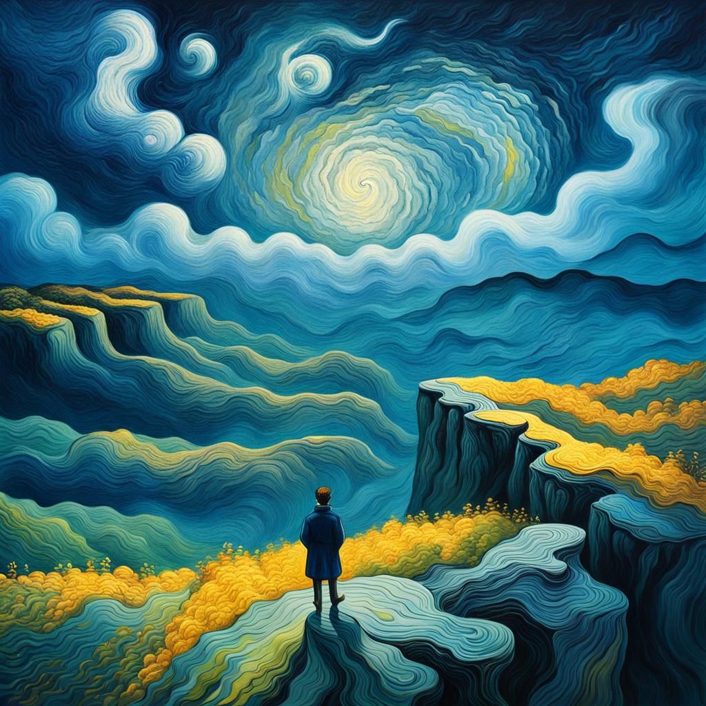 Dreamlike Landscape: Surrealism in Van Gogh Style