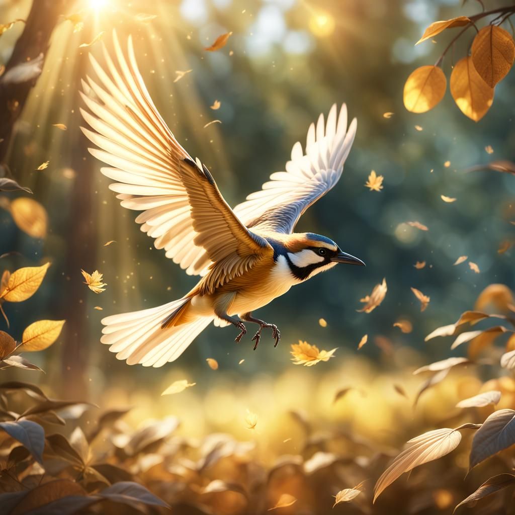 Bird in Flight: Hyper-Realistic Digital Art