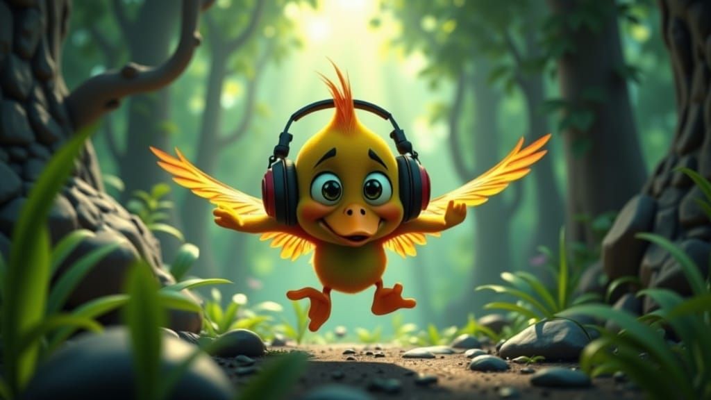 Pixar Duck Dancing in a Fantasy Forest