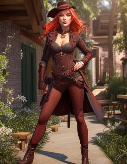 Steampunk Girl with Goggles and Corset