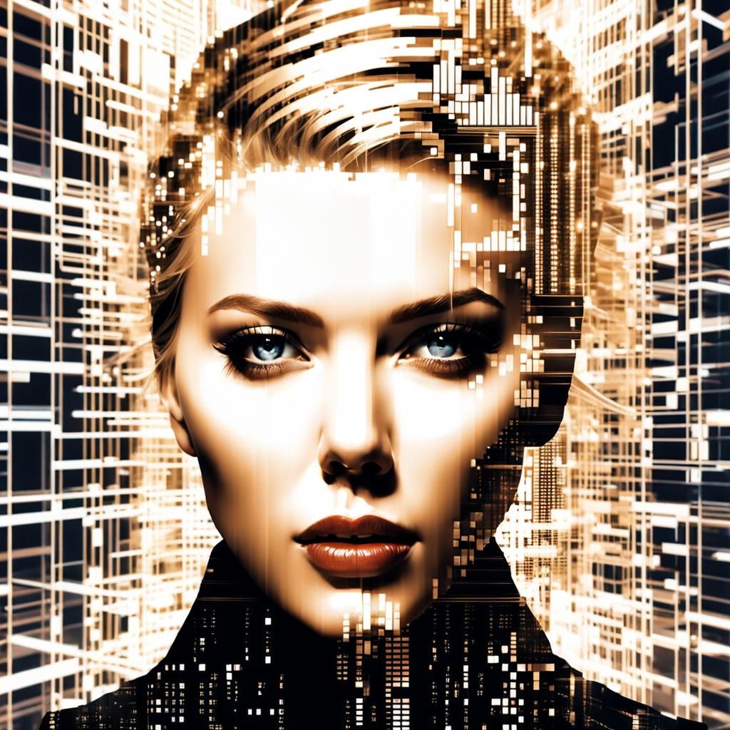 Binary Scarlett Johansson Double Exposure, Finnstark Style