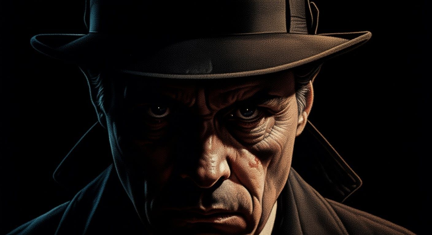 Mysterious Crime Scene in Hyperrealistic Stipple Art