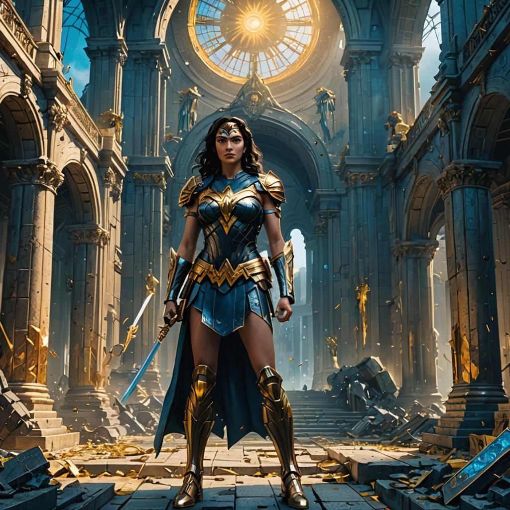 Brass Woman in Necropolis: Epic Comic Book Art