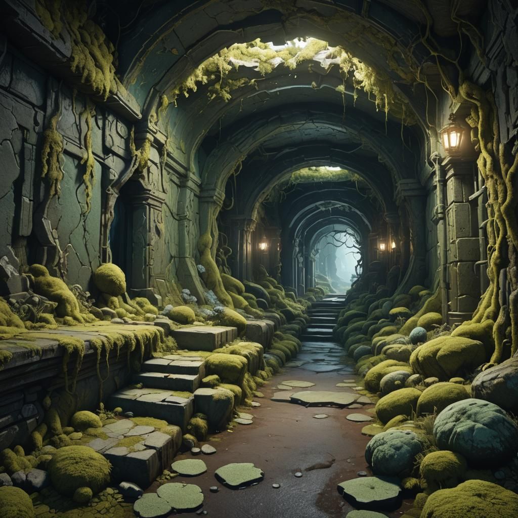 Phosphorescent Lichen Illuminates Underground Passage