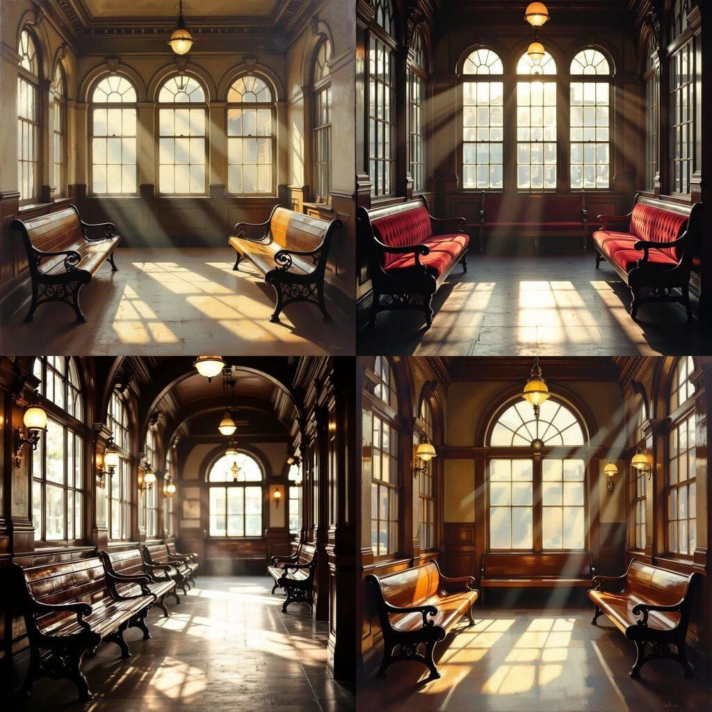 Vintage Train Station Seating