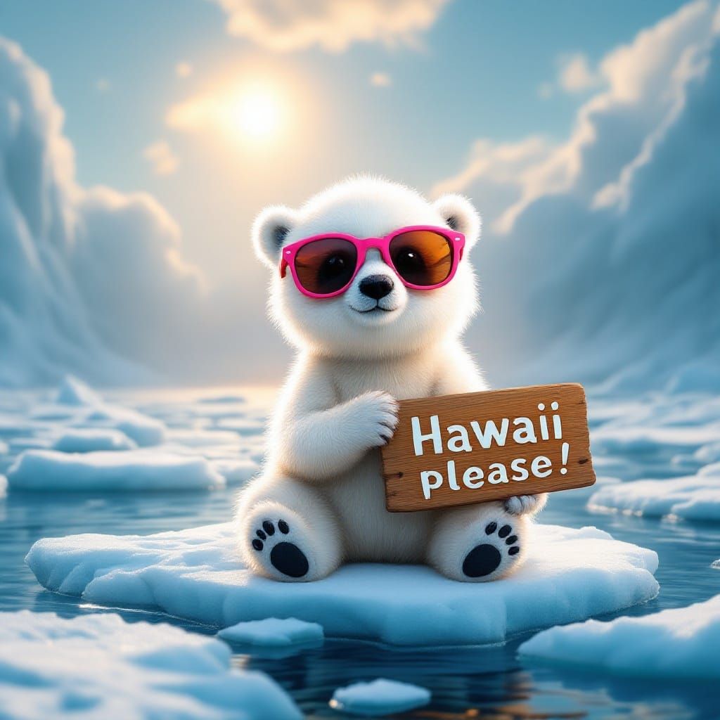 Cute Polar Bear Seeks Hawaii Adventure in the Arctic