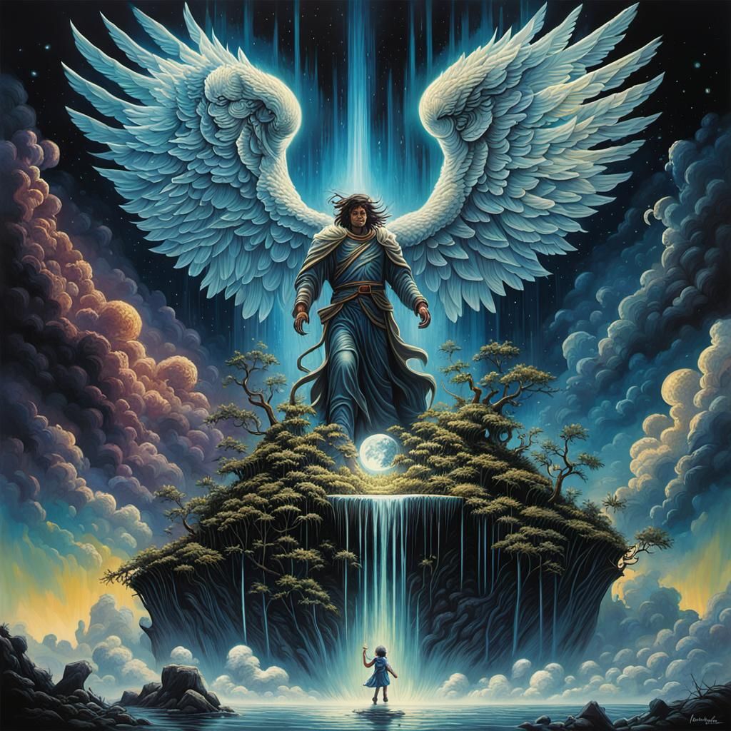 Angel between heaven and earth