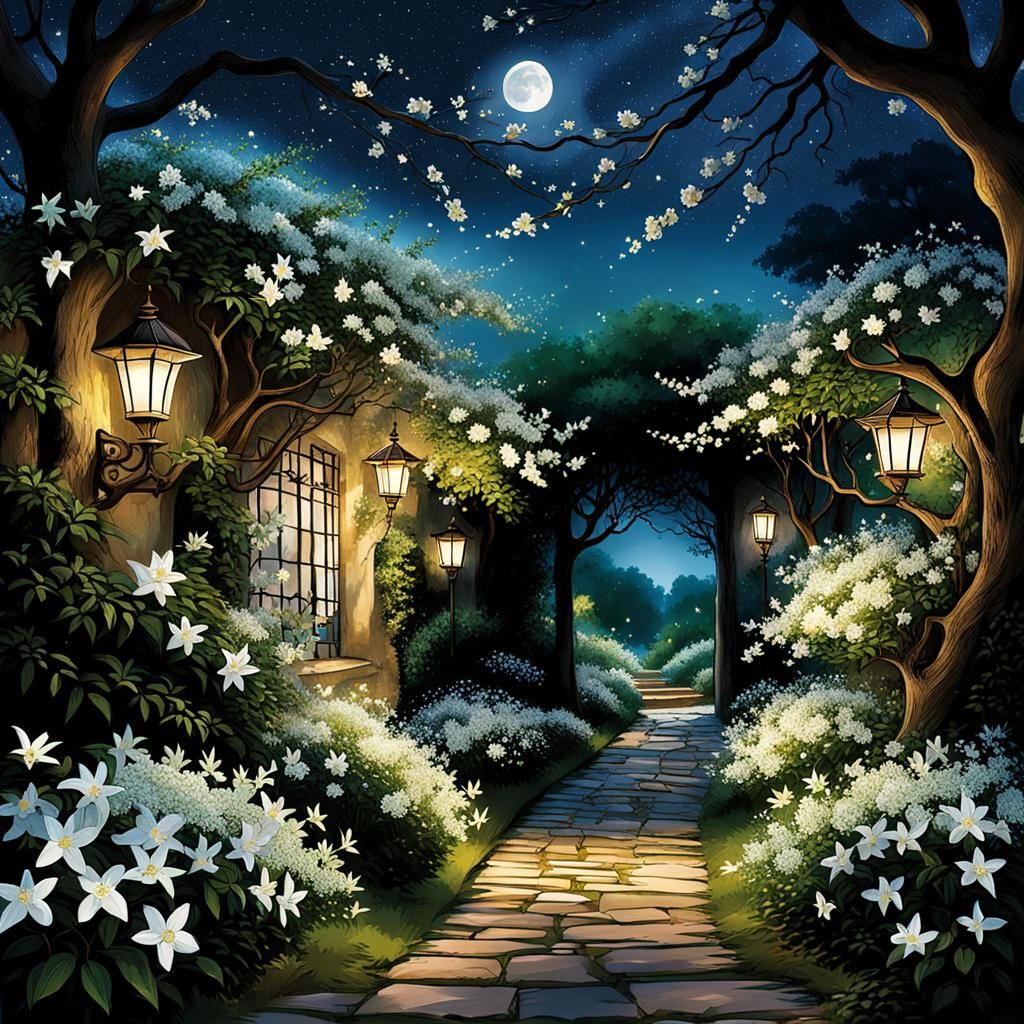 Magical Night: Lovers Under Starry Sky