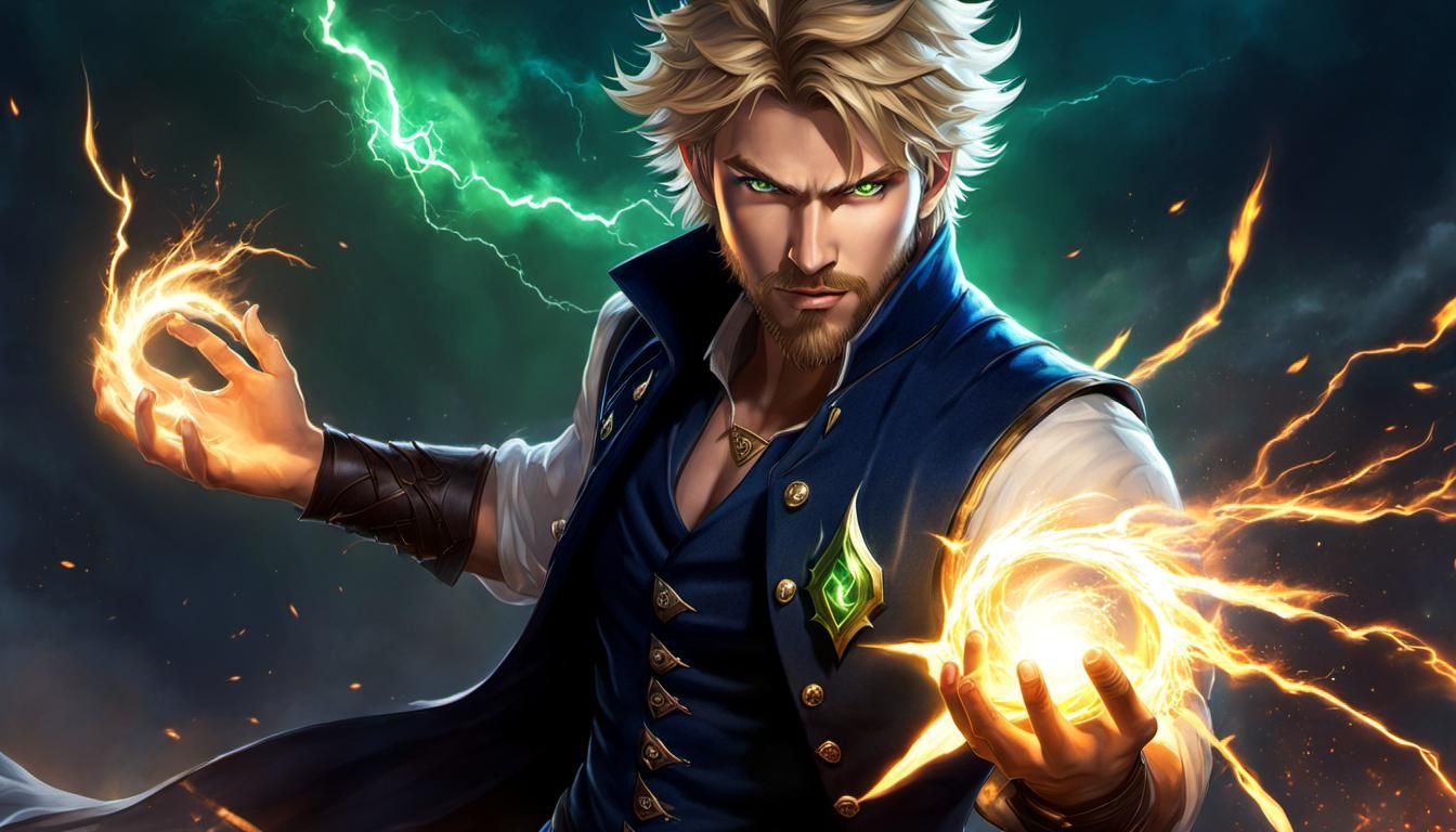 Gritty Fantasy Battle Mage with Flame Hands