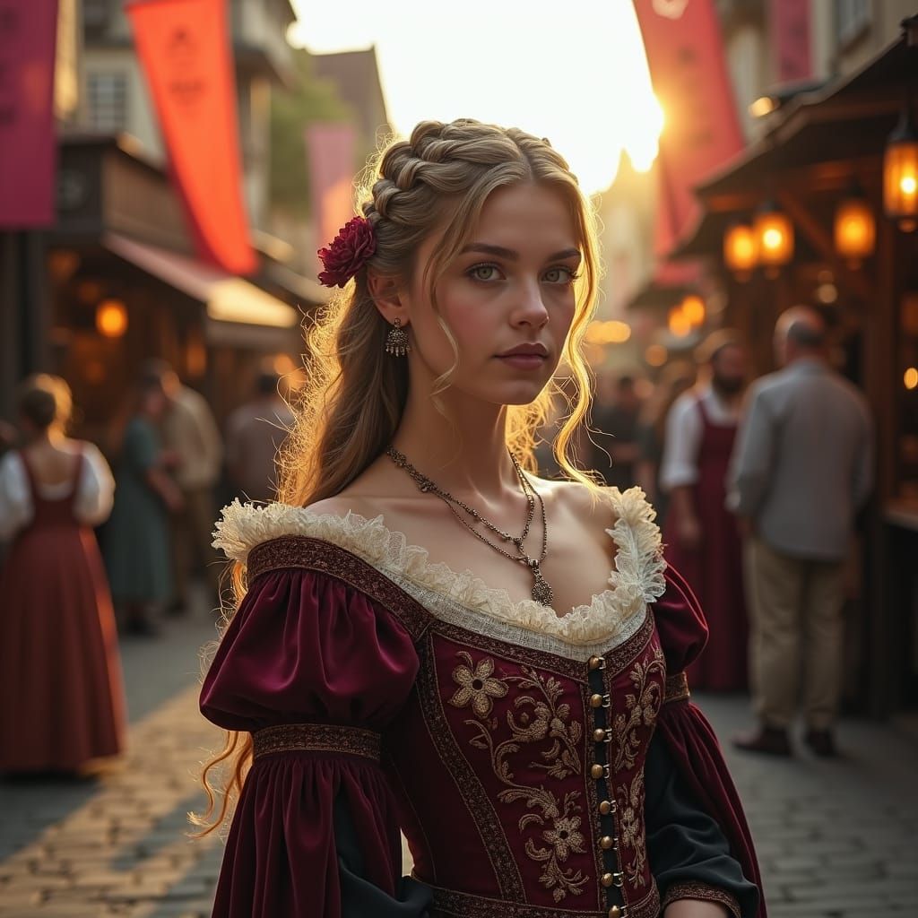 Renaissance Maiden at a Medieval Fair, Sumptuous Art