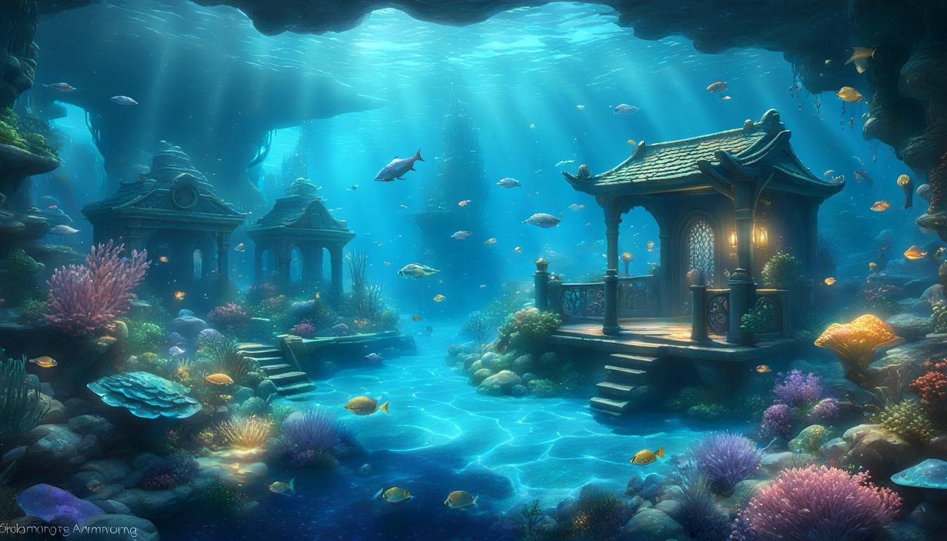 Ethereal Underwater Oasis in a Fantasy Style