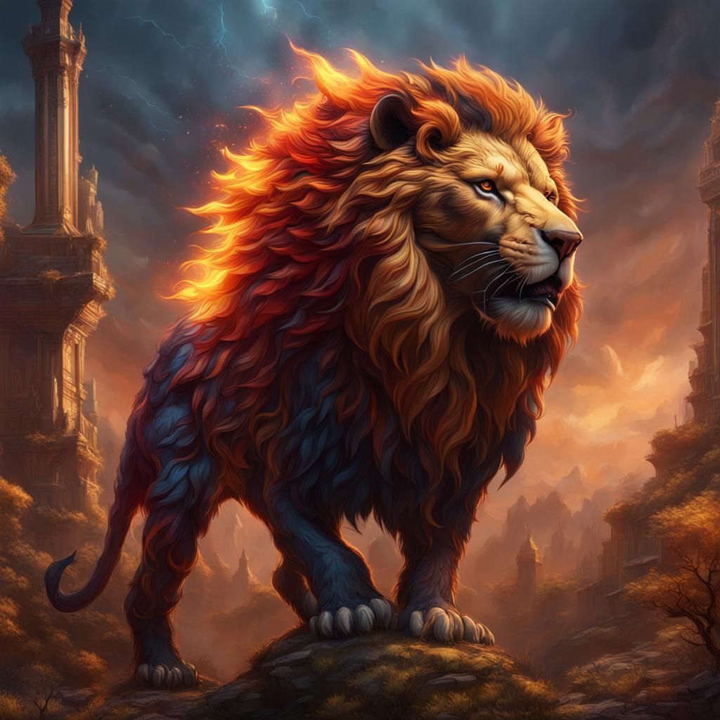 Lion Bear Phoenix Hybrid Fantasy Concept Art