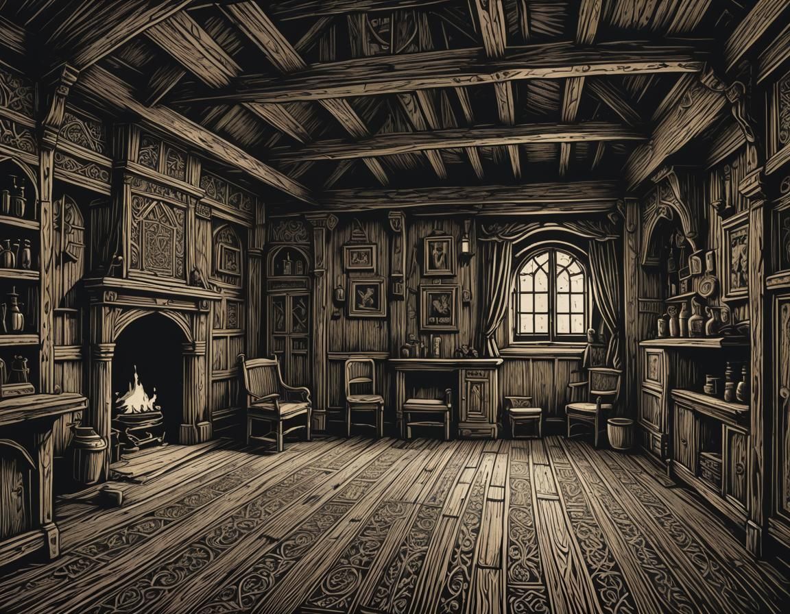 Medieval study room