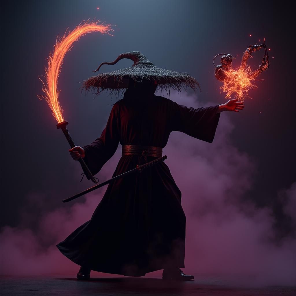 Cyborg Bedouin Sorceress in Epic Fight Stance