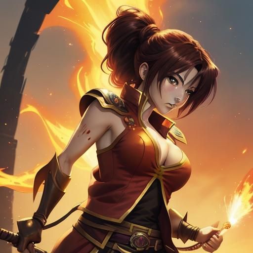 Anime Pirate Captain with Fire Bending Powers