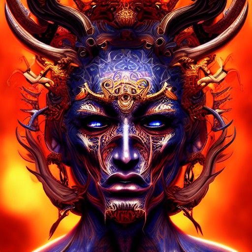 Provocative Demon King in Airbrush Fantasy Art