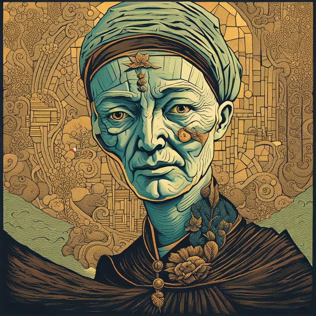 Futuristic Oriental Advisor in Melodramatic Lighting