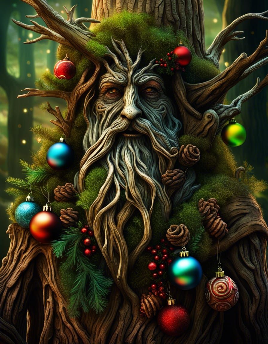 Treebearded celebrating Christmas