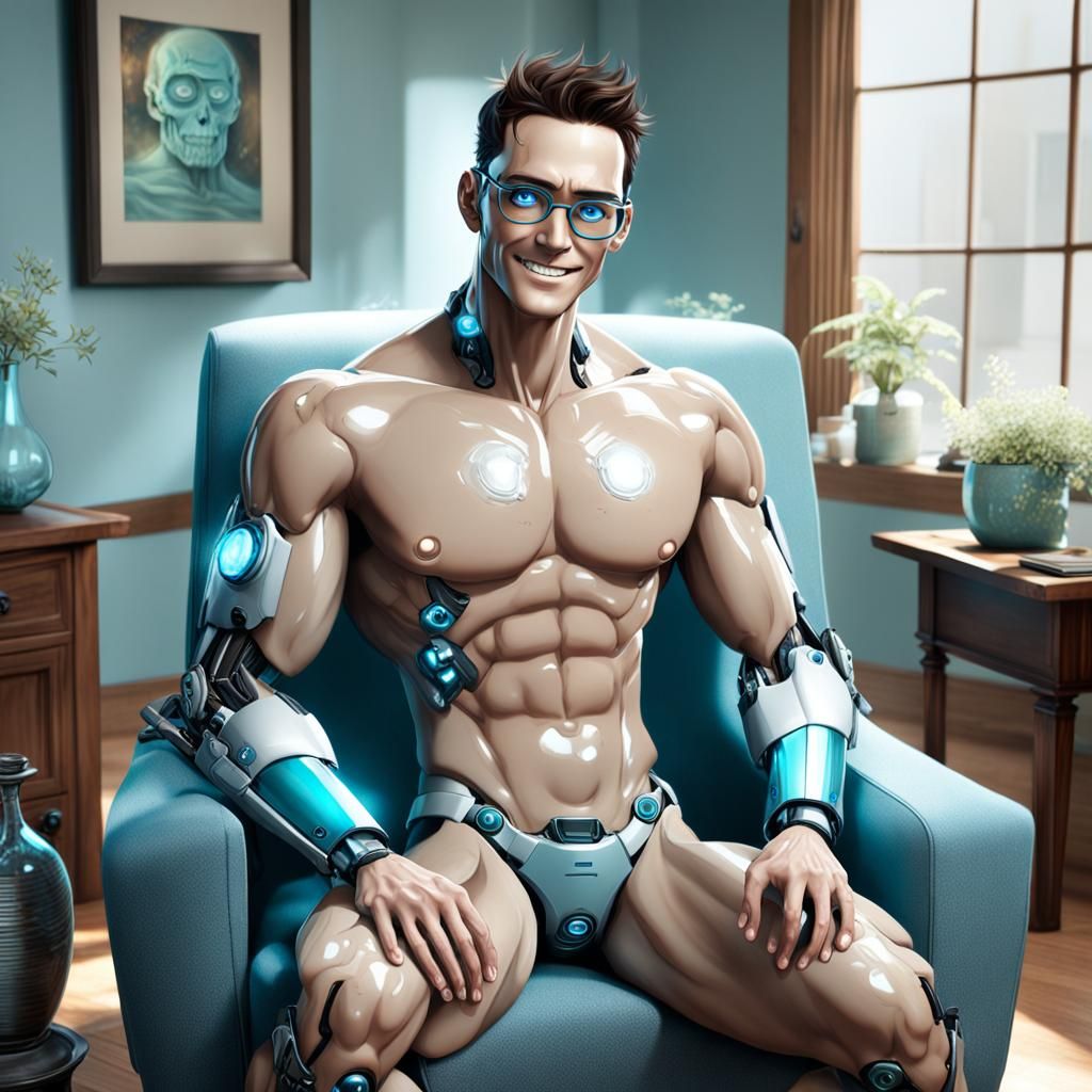 Wounded Android Butler Smiles after Battle