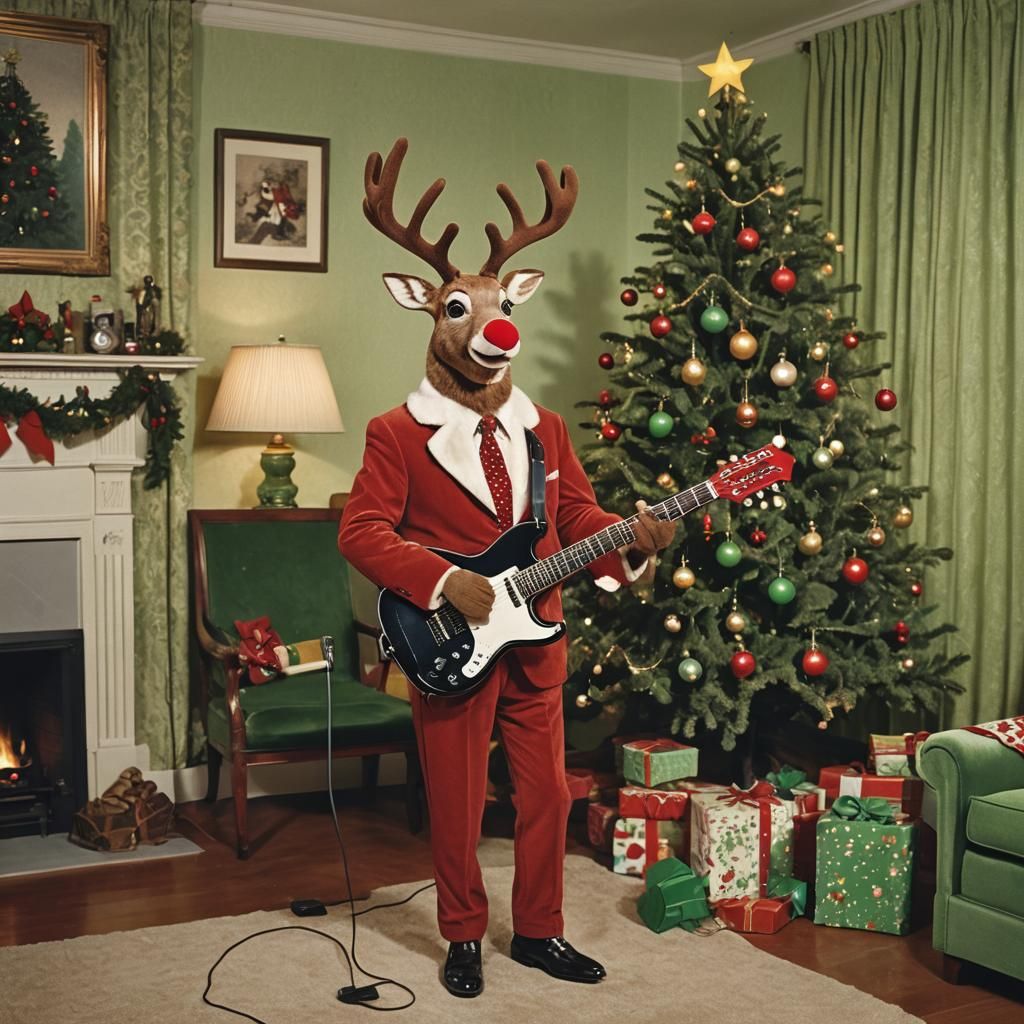 Rudolf Rocks Christmas: Reindeer Plays Electric Guitar