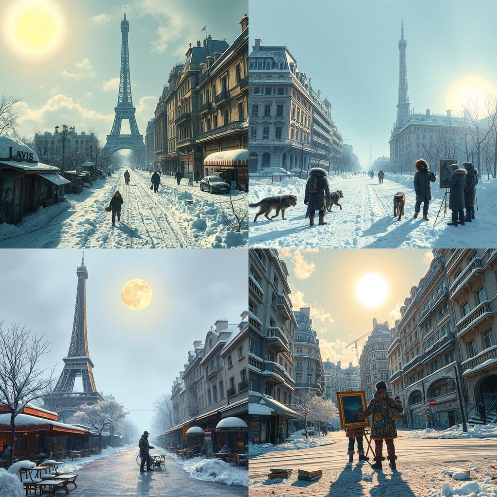 Paris in a Futuristic Wasteland Scene