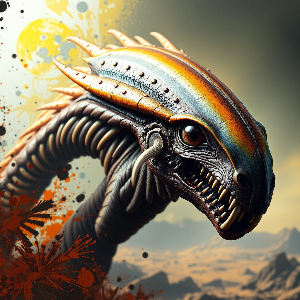 Aardvark Alien on Colorful Exoplanet