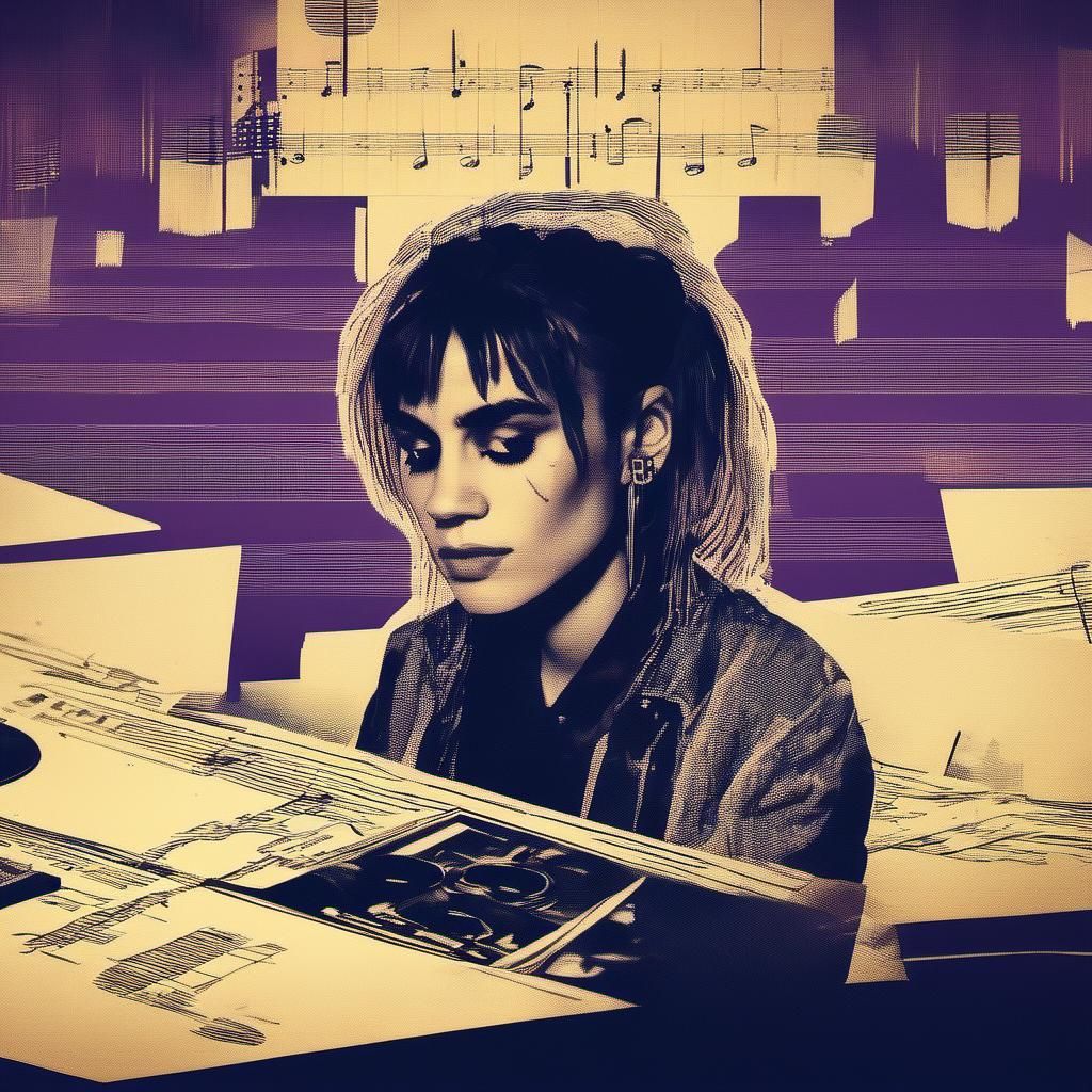 Dark Pop Musician in Moody, Low-Poly 3D Art Style