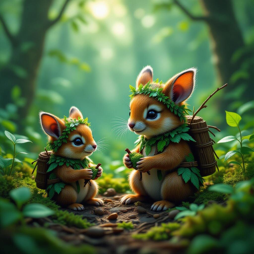 Tiny Forest Dwellers Crafted from Natural Materials