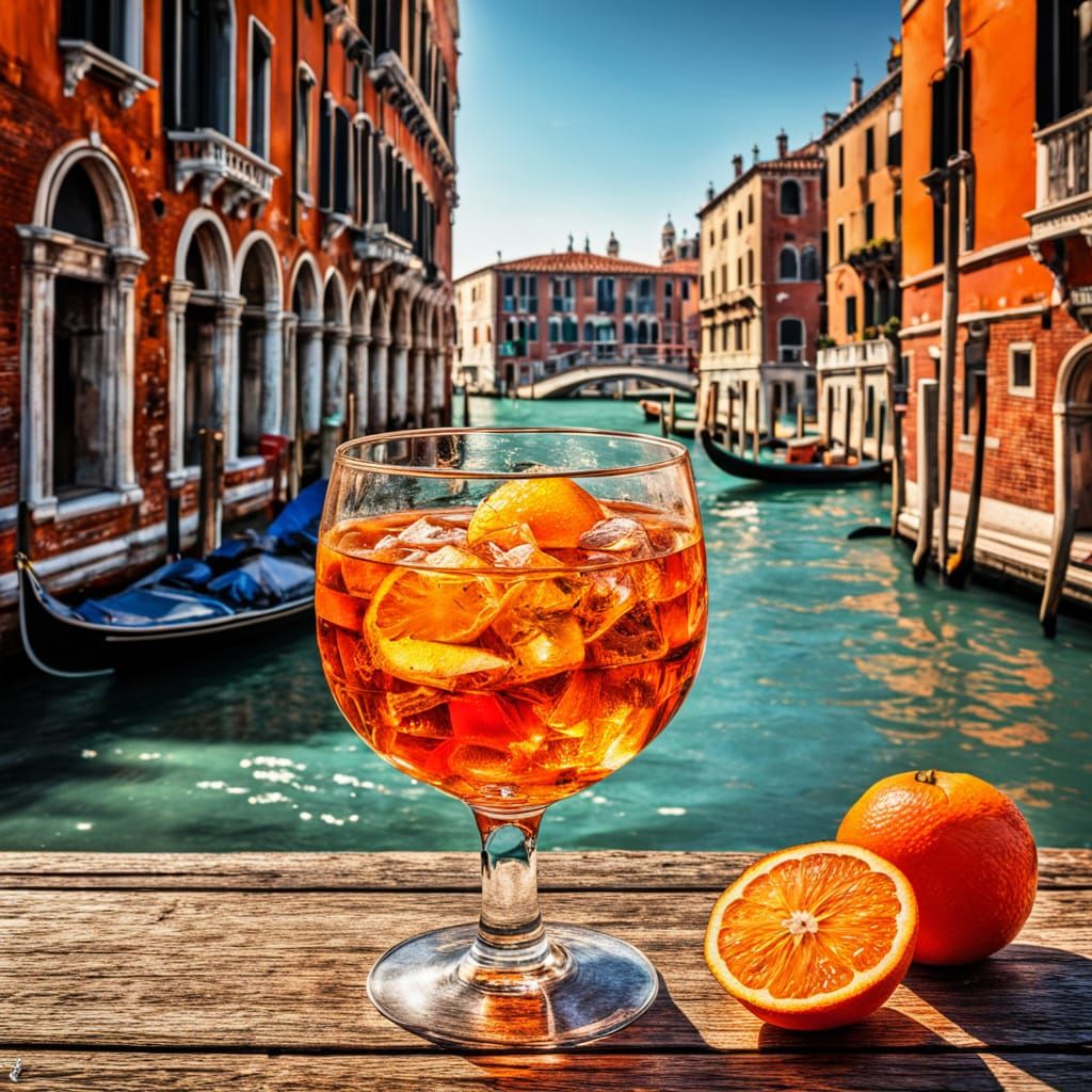 Aperol Spritz in Sunny Venice, 1920s Style