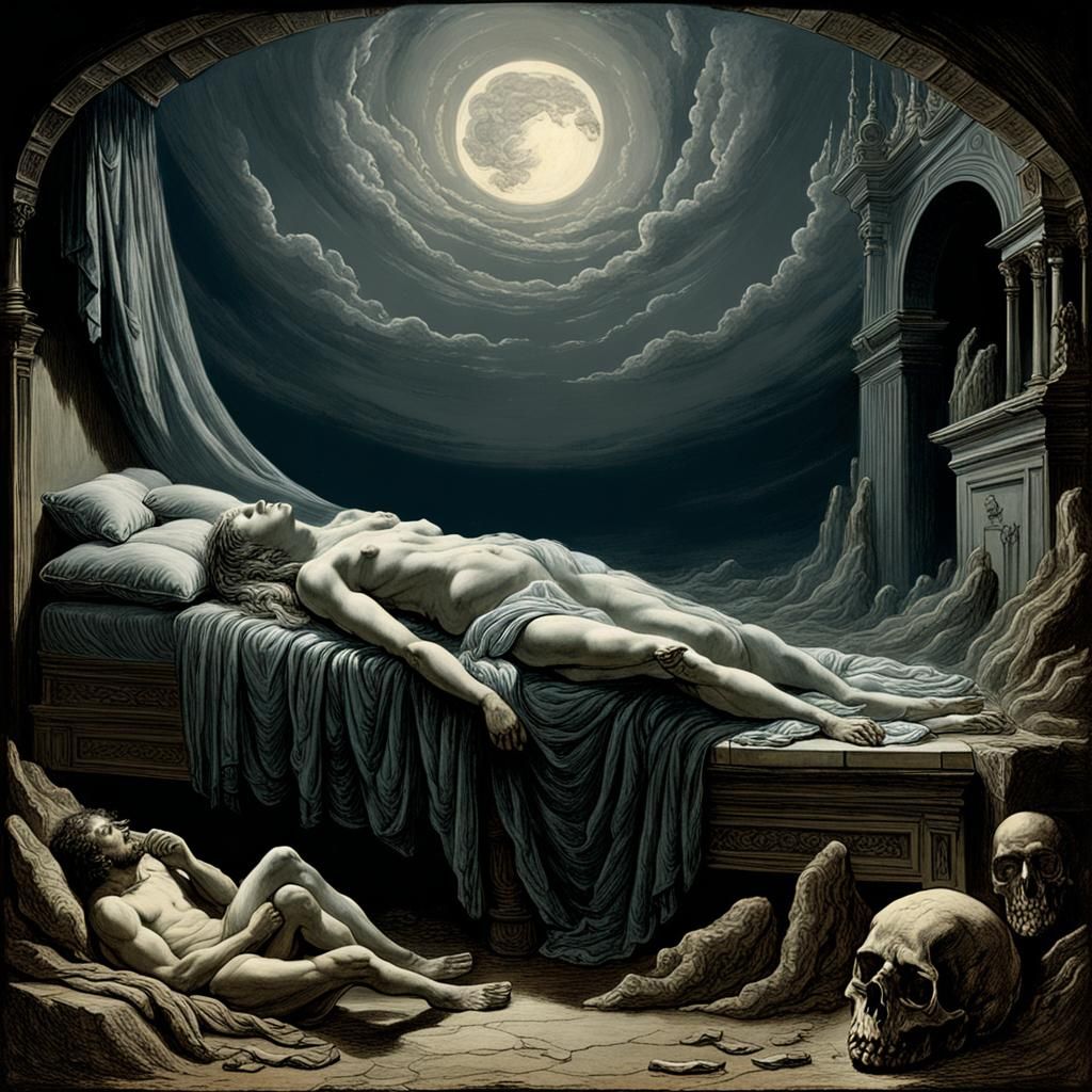 Sleeping Hermaphroditus: Macabre Romantic Sculpture