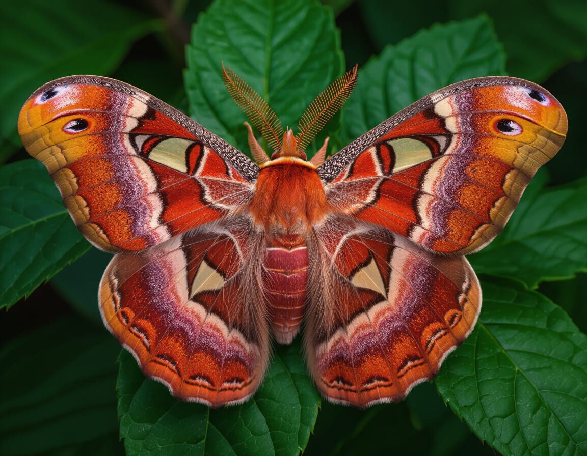 Detailed Polyphemus Moth with Intricate Wing Patterns