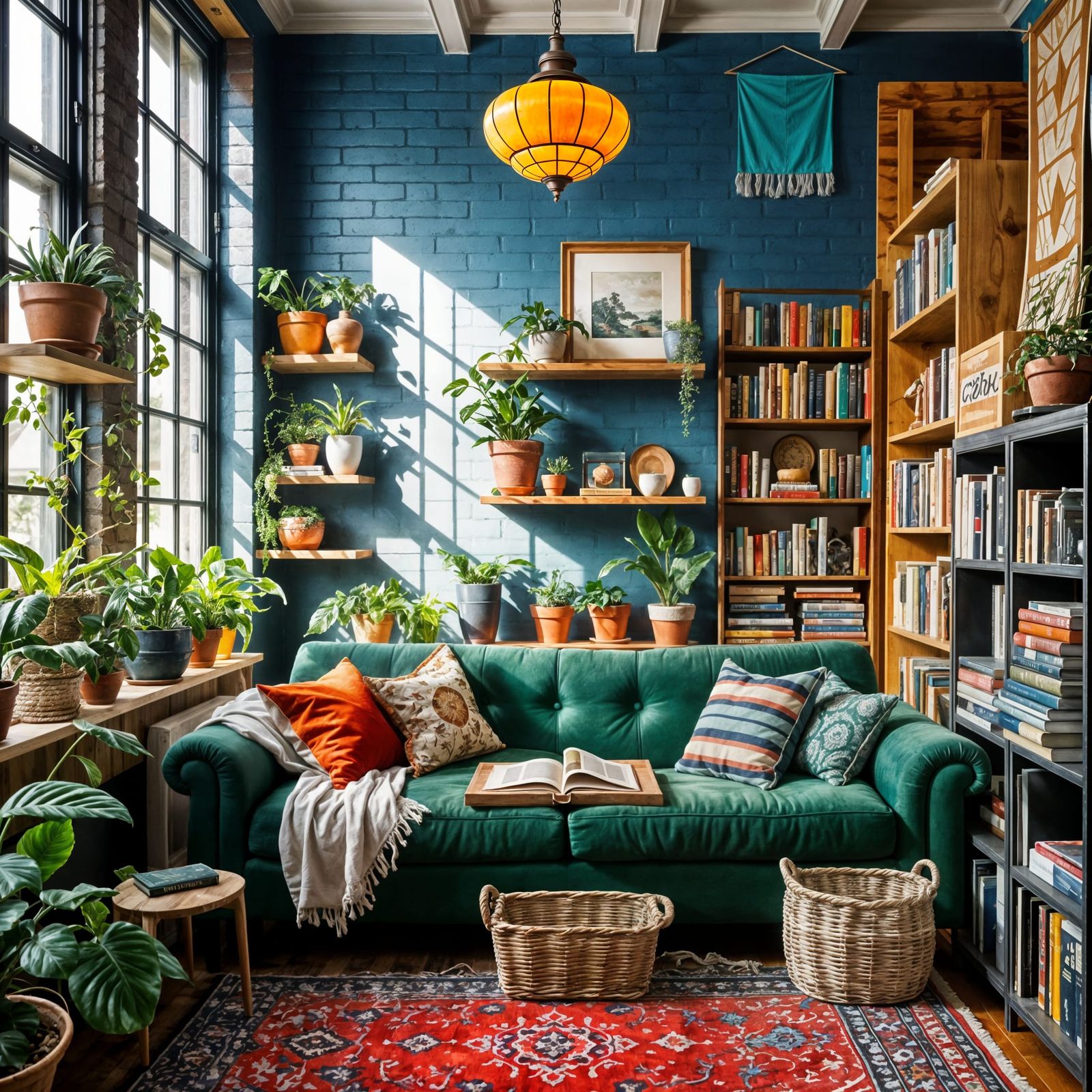 Bohemian Reading Nook with Natural Light