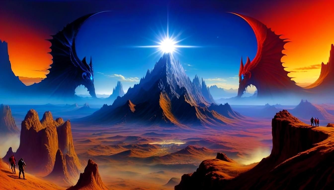 Ethereal Shadows Dance in a Surreal Valley