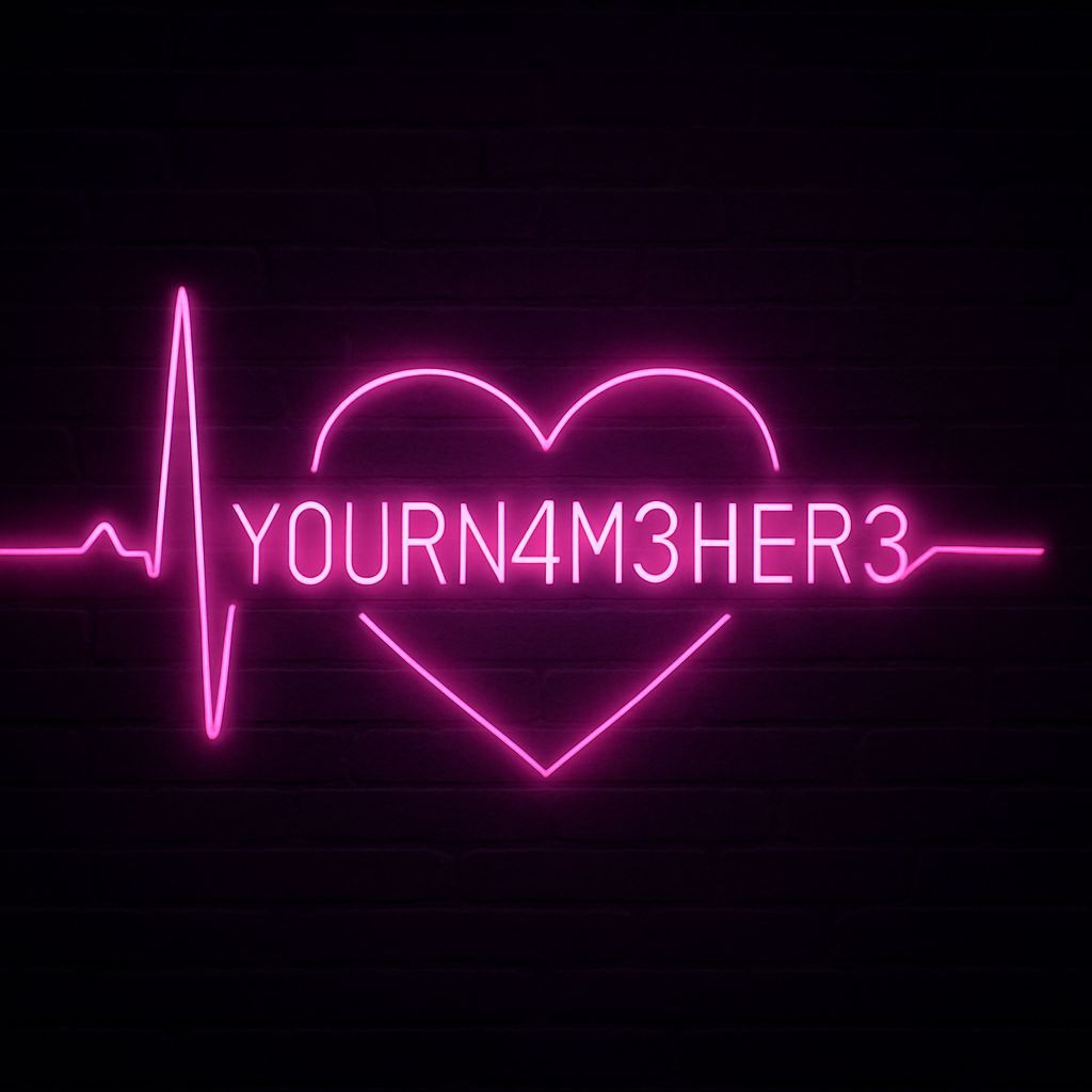 Electric Pink Neon Heartbeat Name Sign