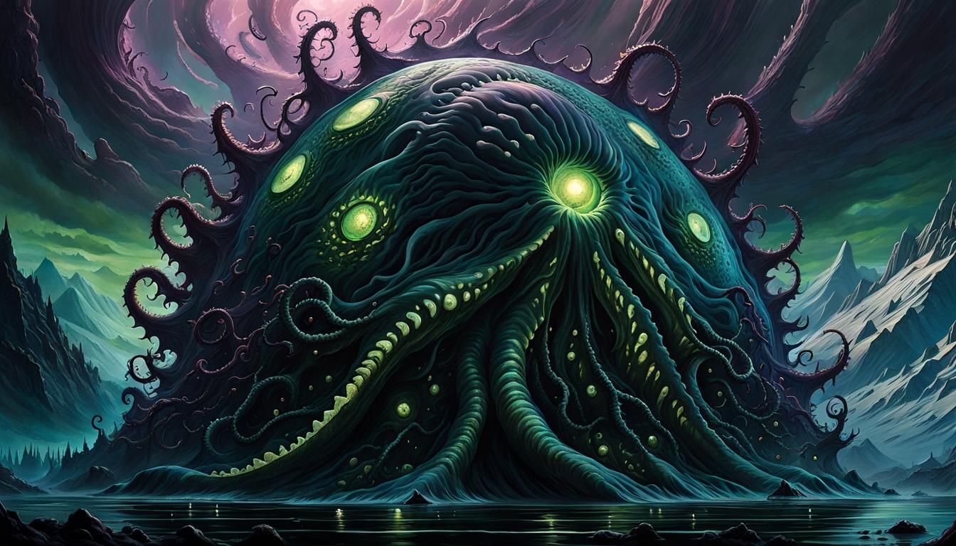 Sentient Shoggoth Amoeba in Gothic Horror Style