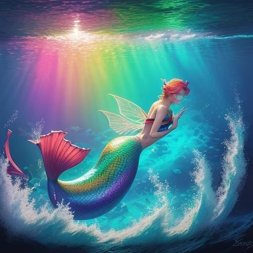Fairy Mermaid Hybrid in Candy Art Style