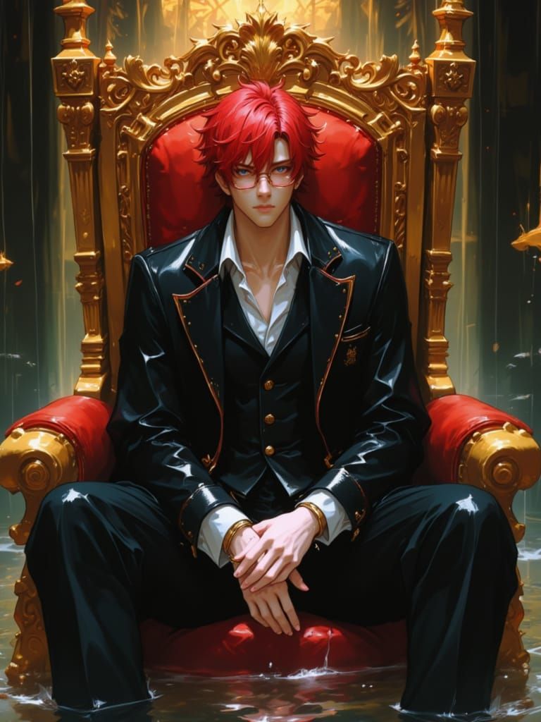 Bound Redhead on Throne in Semi-Realistic Style