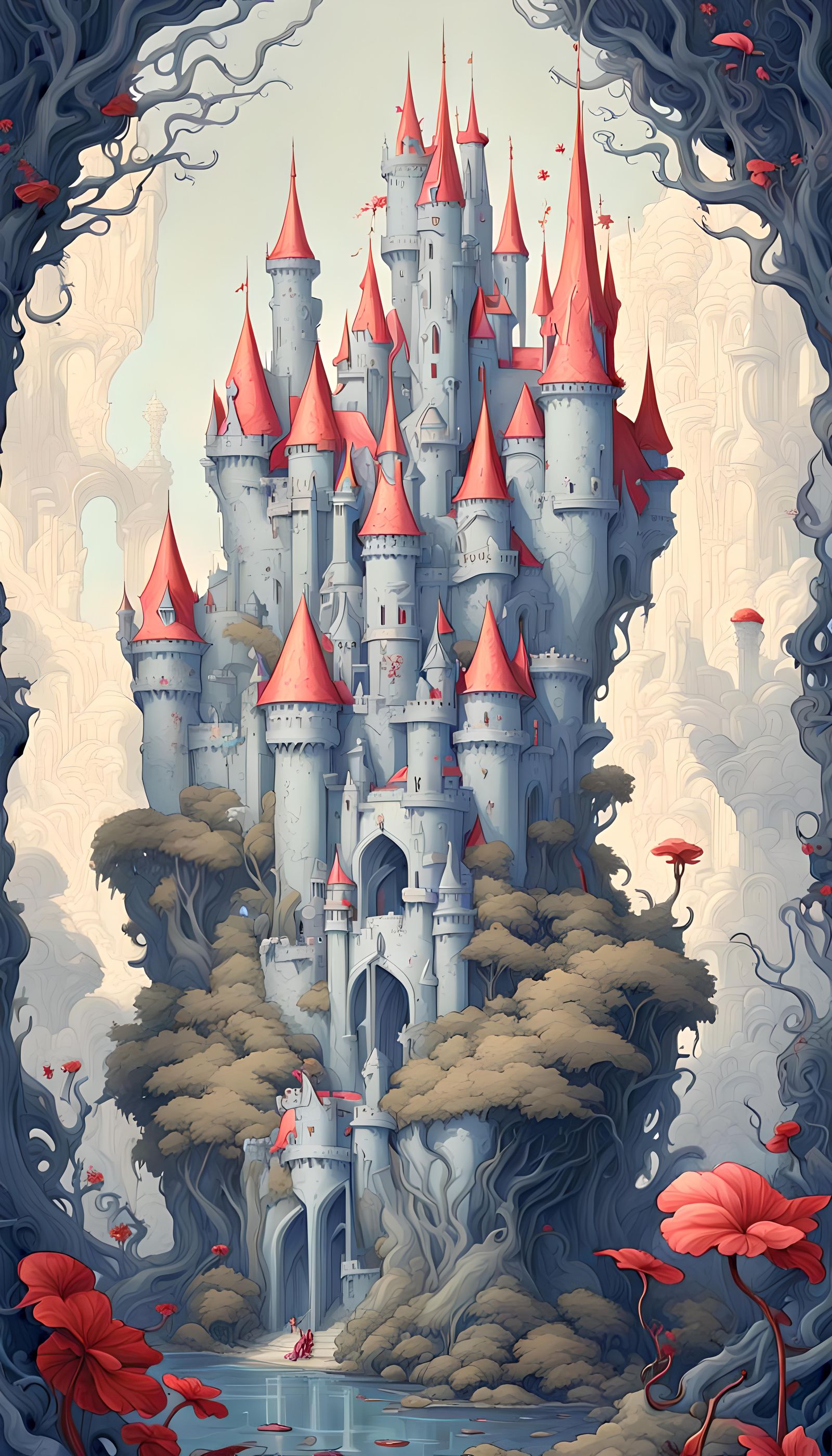 Fantasy fairy castle,   By james jean