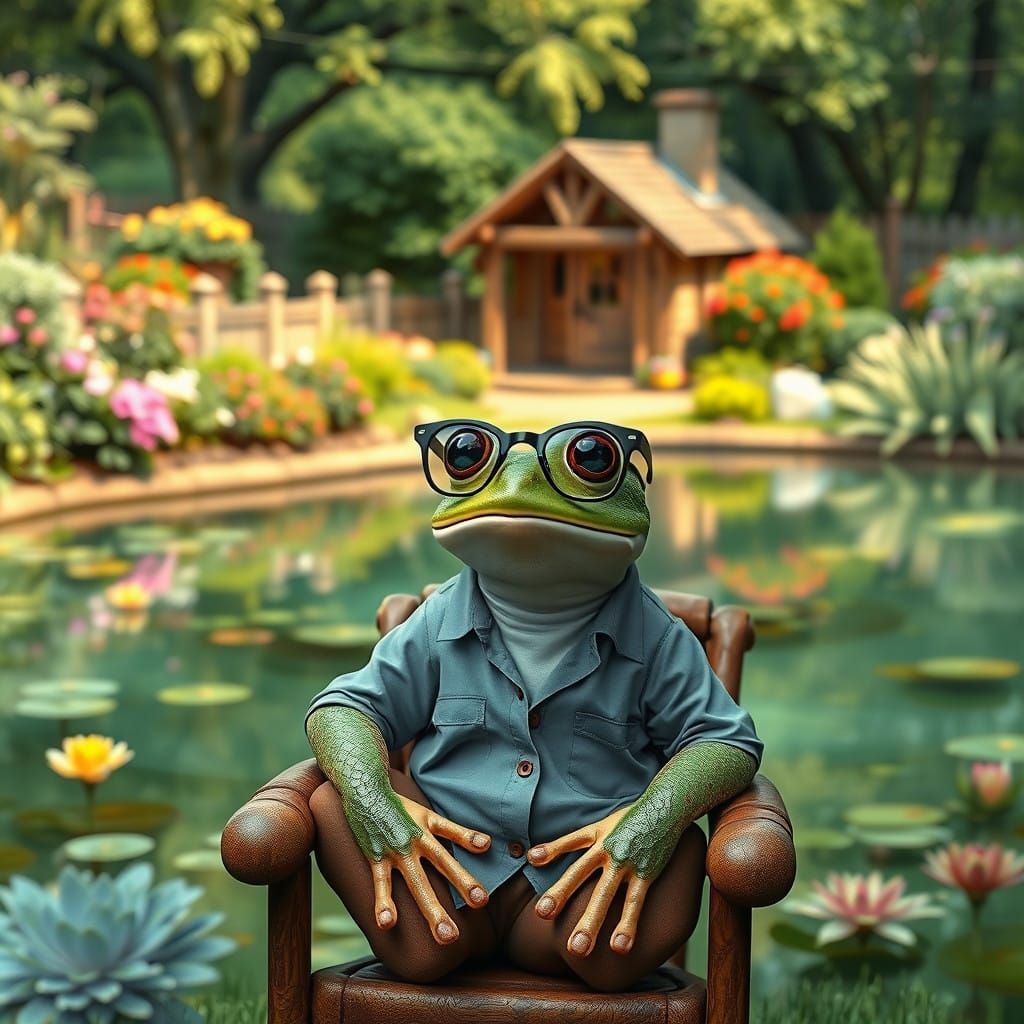 Stunning Summer Oasis with Frog and Whimsical Garden