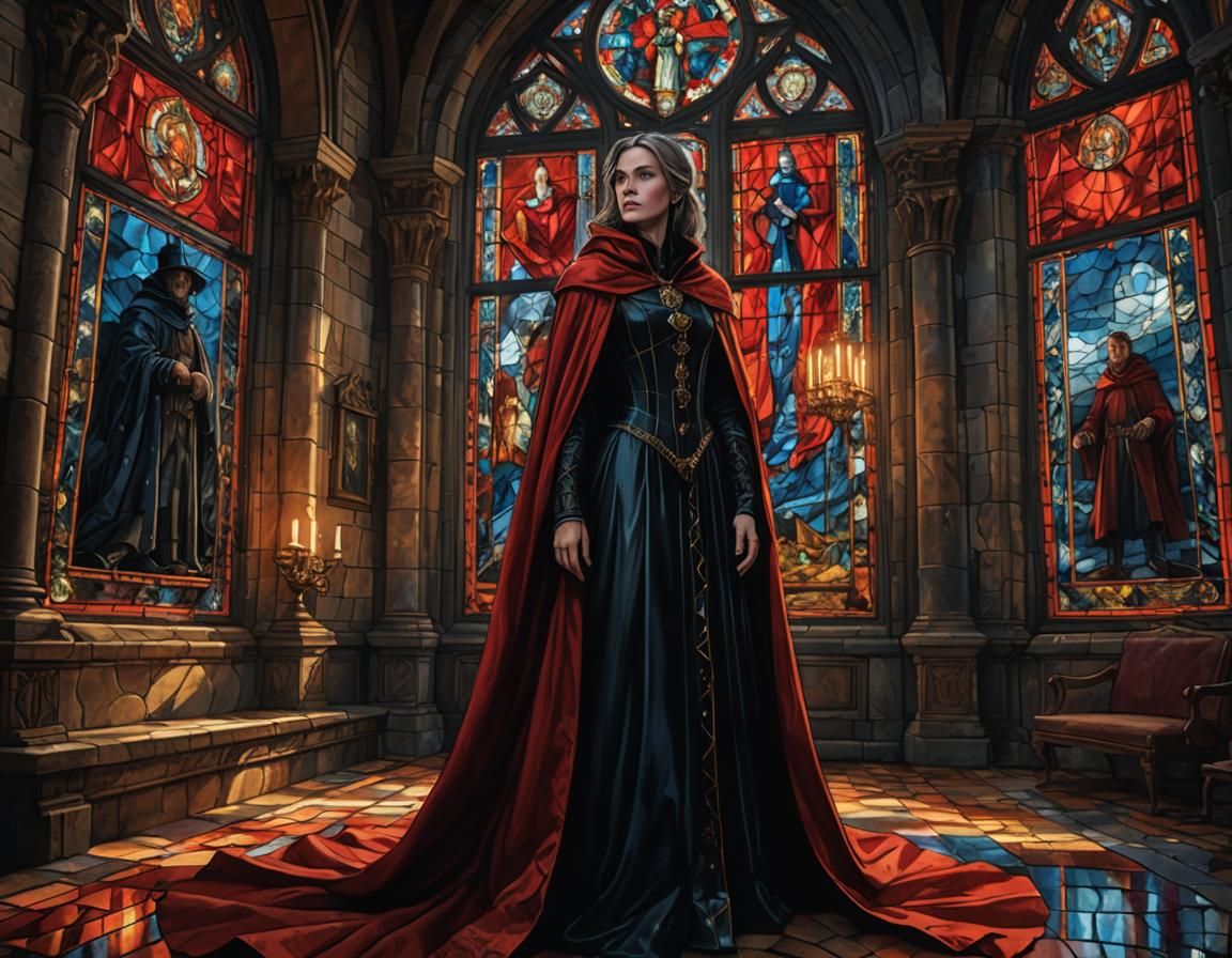 Witch Longing for Prince Charming in Astral Illustration