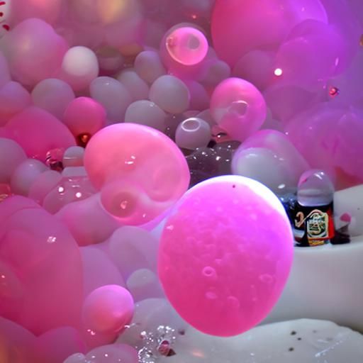 Ethereal Pink Bubbles in Deep Space