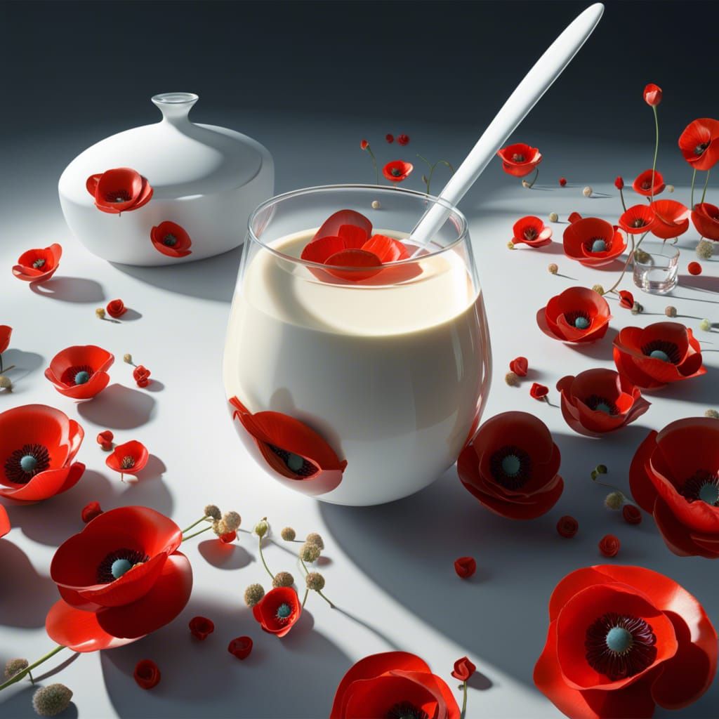 Abstract Milk of the Poppy in 3D